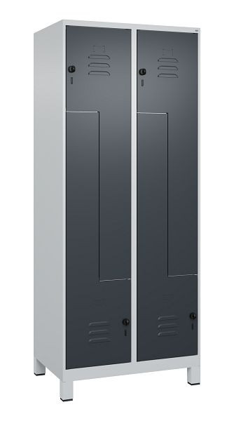 C+P Z-Spind Classic PLUS, C Z-Spind, Classic PLUS, Füße, 4 Abteile, 1950x800x500mm, 7035/7016, Drehriegel, 080013-224 S10008