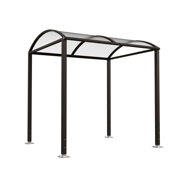 STEIN HGS PROCITY® Fahrradüberdachung Vierkantrohr „M” Grundmodell, mit LED, Schwarz Ral 9005, 78358.0017