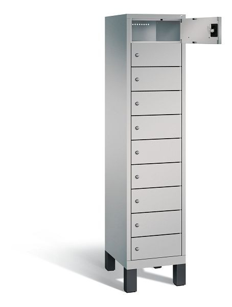 C+P Schließfachschrank Evolo, H1850xB420xT500mm, Farbe: Weißaluminium, mit Steckdosenleiste, 48010-1210 S10108