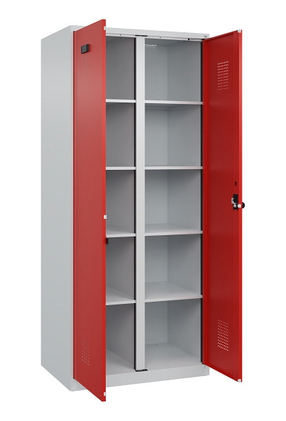 C+P Wäsche-Spind Evolo PLUS, 2 Abteile, 1850x800x500mm, 7035/3020, Verschluss Drehriegel, 049002-22B S10005