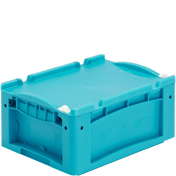 BITO Kleinladungsträger KLTD mit Deckel /KLT 43170ASDV 400x300x170 türkis, Auflagedeckel Verschluß, C0572-0036
