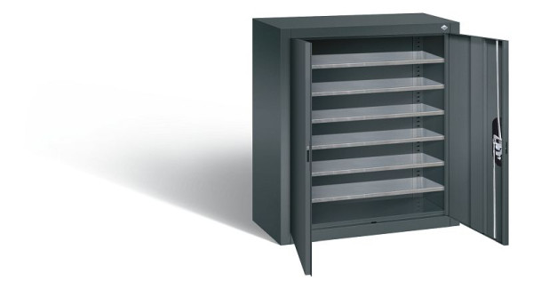 C+P Magazinschrank Serie 13, H830xB700xT300mm, Farbe: Anthrazitgrau, Muldengriff, 134013-20 S10065