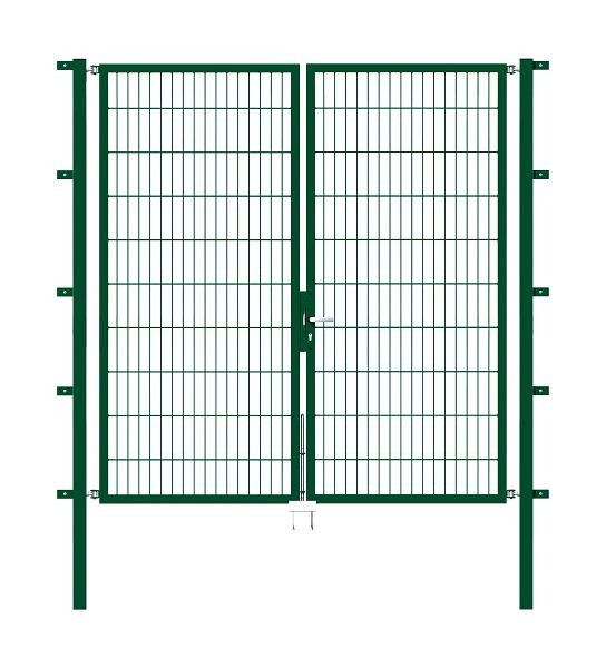 Alberts Doppeltor Flexo Typ 6/5/6, Stahl, feuerverzinkt grün kunststoffbeschichtet RAL 6005, 2000 x 2000 mm, 648145