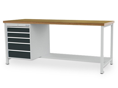 Bedrunka+Hirth Kastenwerkbank Breite 2000 mm, R 18-24, 5x Schublade, Maße in mm (B x T x H): 2000 x 750 x 859, 03.19.19VZ