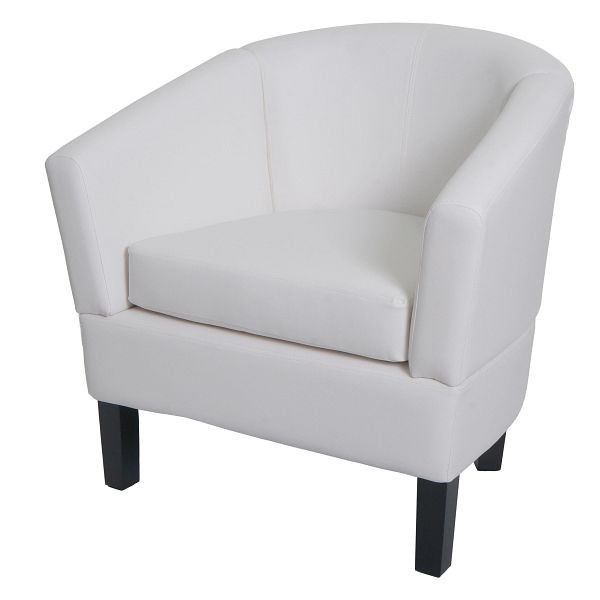 Mendler Lounge-Sessel HWC-O17, Sessel Clubsessel Cocktailsessel, FSC Kunstleder, weiß, 110869