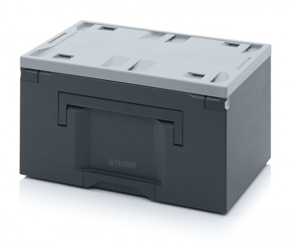 Auer Toolboxen Pro, 60 x 40 x 34 cm, Box dunkelgrau, Deckel hellgrau, TB 6433 F4