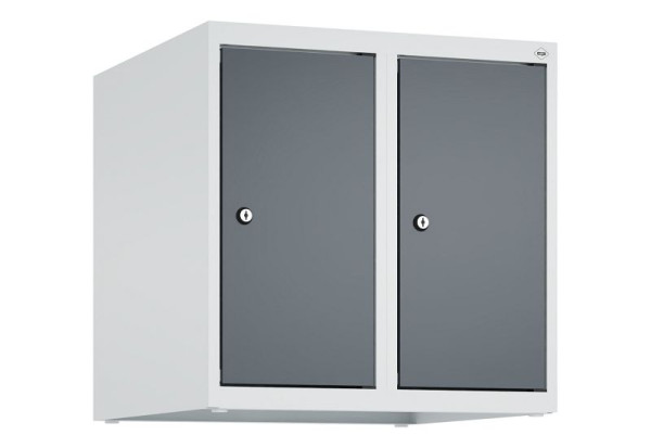 C+P Schrankaufsatz Classic PLUS, Aufsatzschrank, 7035/7016, Zylinderschlösser, 500x500x500mm, 2 Abteile, 080090-29 S10023
