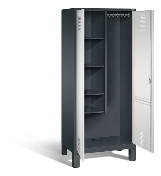 C+P Putzmittel-Spind Evolo, H1850xB810xT500mm, Farbe: Schwarzgrau / Lichtgrau, 48110-02 S10078