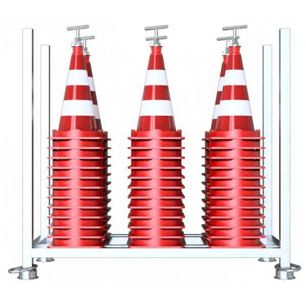 Schake Leitkegel Set bestehend aus: 1 x Palette für Leitkegel (Art.-Nr. 3L5075-5), 72 x Leitkegel (Art.-Nr. 3L500TL), 3L500TL-SET