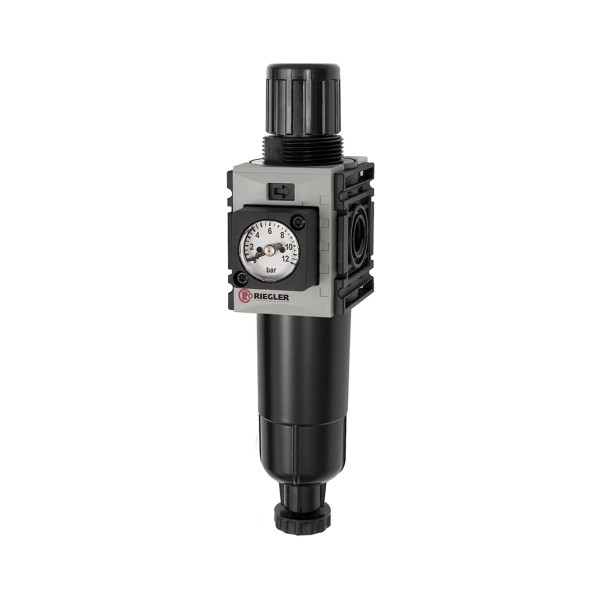 Riegler Filterregler »FUTURA-mini«, Metallbehälter, Kompaktmanometer, HA, G 1/4, 0,1-4, 142429