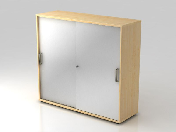 Hammerbacher Schiebetürschrank 3OH 120cm Streifengriff Ahorn/Silber, 120x40x110 cm (BxTxH), V1753S/3/S/SG