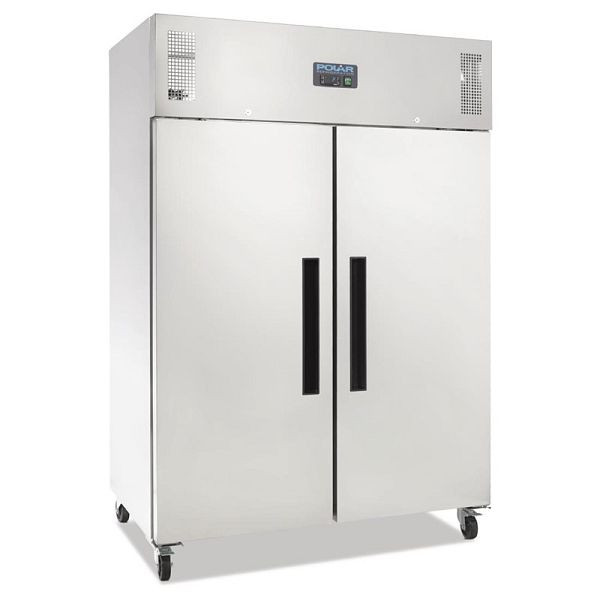 Polar zweitüriger Kühlschrank Edelstahl 1200L, G594