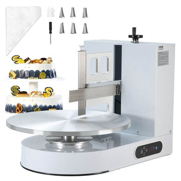 VEVOR Tortendekorationsmaschine Tortencreme-Verteilmaschine, 10,16-40,64cm Weiß, DGNYMMJ416INUIXGYV2