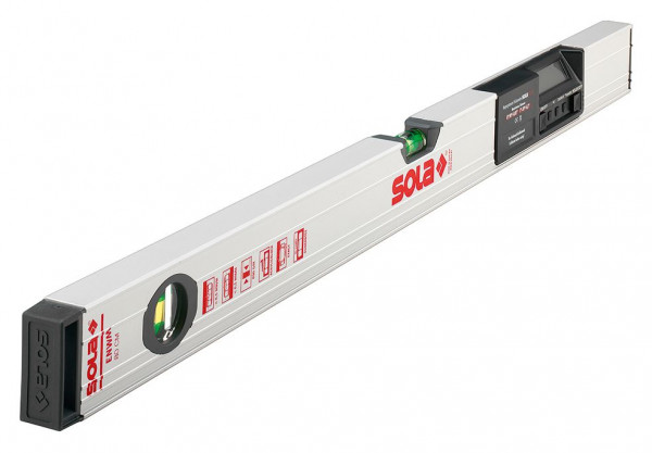 Sola Elektronische Neigungs-Wasserwaage ENWM 60 T, mit Magneten und Tasche, silber eloxiert, 01235801