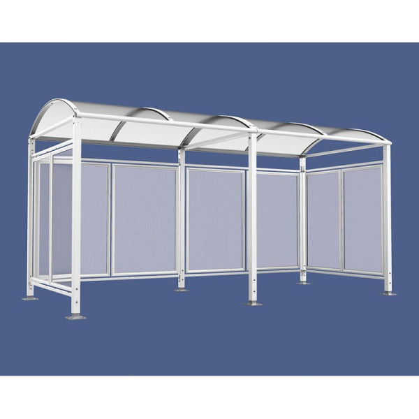 STEIN HGS PROCITY® Fahrradüberdachung Vierkantrohr „M” All-IN-ONE, Breite 5040 mm, Weiss Ral 9010, 78356.0018
