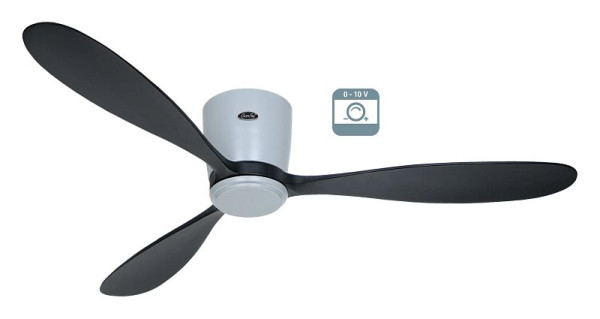 CasaFan Deckenventilator Eco Plano Wood Lack lichtgrau-Massivholz Lack schwarz 0 - 10 V, 3132991