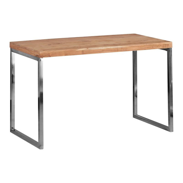 Wohnling Schreibtisch GUNA Massivholz Akazie 120 x 60 cm, Landhaus, mit Metallbeinen, WL1.788