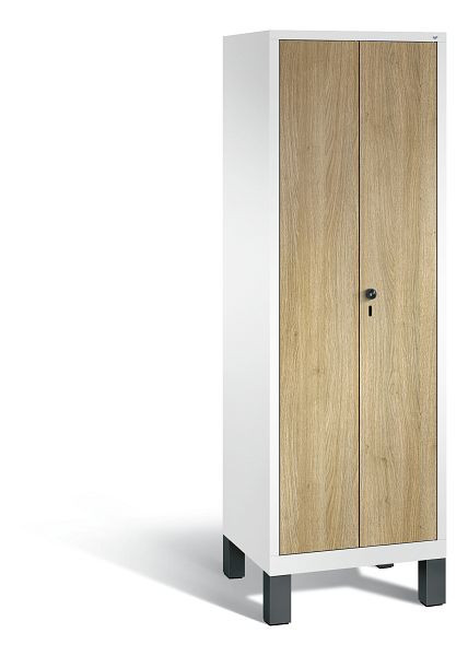 C+P Spind Evolo, 2 Abteile, H1850xB610xT500 mm, Weiß/MDF Eiche, 48212-20B S10189