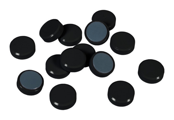 Eichner Facettenrand-Magnet, Durchmesser 30 mm, Höhe 10 mm, Haftkraft 0,6 kg, Farbe schwarz, VE: 1 Pack à 20 Stück, 9177-00512