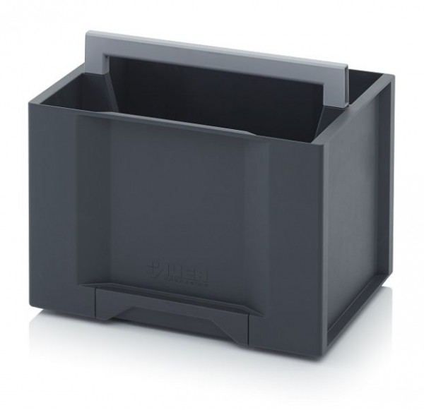 Auer Toolboxen Basic, 40 x 30 x 34 cm, Box dunkelgrau, Griff hellgrau, TB W 4327 F4