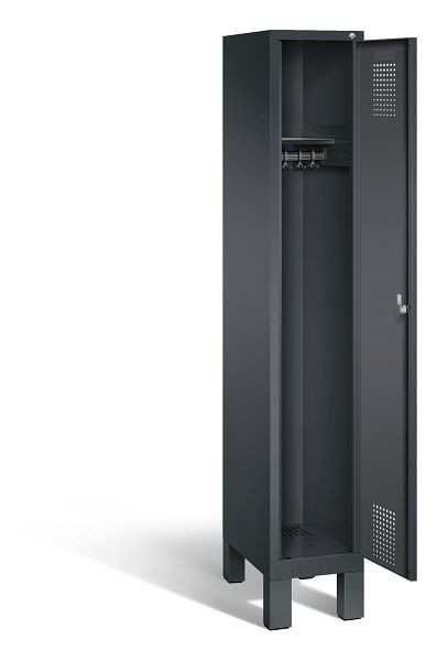 C+P Garderobenschrank Evolo, H1850xB320xT500mm, Farbe: Schwarzgrau, 48010-10 S10374