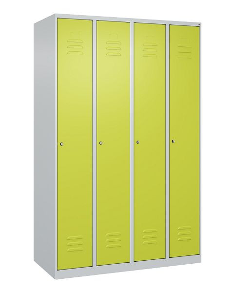 C+P Umkleidespind Classic PLUS mit Mitteltrennwand, 4 Abteile, 1850x1200x500mm, 7035/0024, Zylinderschlösser, 080000-40F S10028
