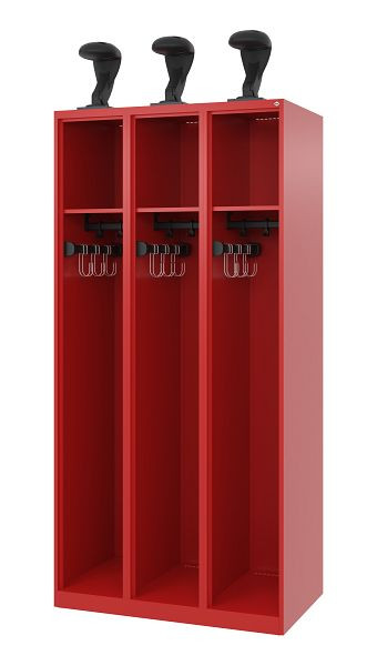 C+P Feuerwehrspind Evolo, Modell EXPERT, 3 Abteile, H1850B900T500 mm, Feuerrot, 0491015-30 S10005