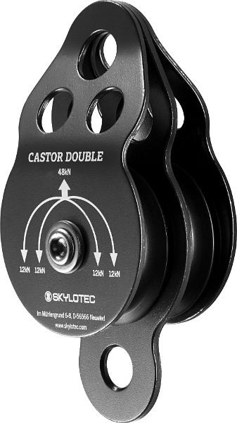 Skylotec Doppelumlenkrolle mit Öse CASTOR DOUBLE, Gurtband 2,5m Karabiner FS90, H-202