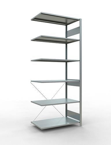 Schulte Fachbodenregal, Anbaufeld, 6 Lagerebenen, Kreuzstrebe, Fachlast 150 kg, 1006 x 636 x 2500 mm, 278702