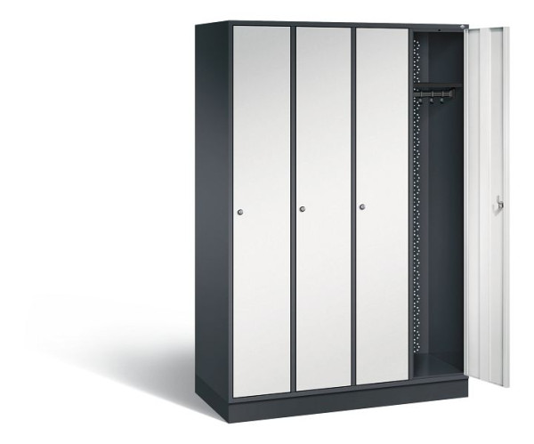 C+P Garderobenschrank Intro, H1950xB1220xT490mm, Farbe: Schwarzgrau / Lichtgrau, 8170-401 S10028