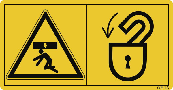 Moedel Der Aufenthalt im Gefahrenbereich ist..., Folie, 116x60 mm, VE: 2 Stück/Bogen, 69537