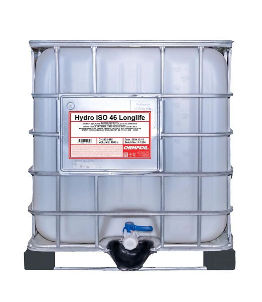 CHEMPIOIL Hydrauliköl 2102 Hydro ISO 46 LONGLIFE, VE: 1000 l, CH2102-IBC