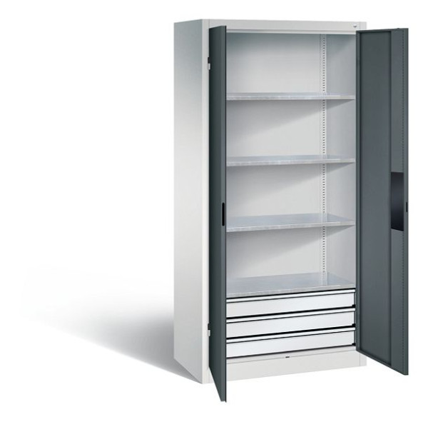 C+P Werkzeugschrank Acurado, H1950xB930xT500mm, Farbe: Lichtgrau / Anthrazitgrau, Muldengriff, 8921-523 S10136
