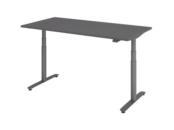 Hammerbacher Sitz-Steh-Schreibtisch elektrisch 160x80cm Graphit, VXDLR16/G/G