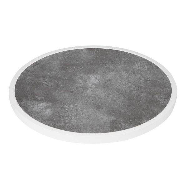Bolero Fiberglas-Tischplatte, rund, dunkler Steineffekt, 580 mm, DL488