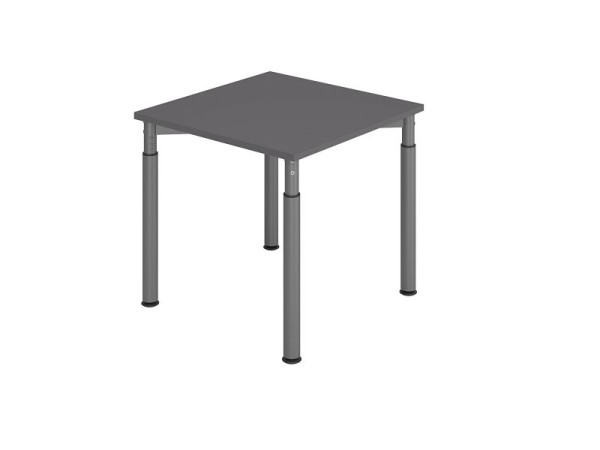 Hammerbacher Schreibtisch YS08, 80 x 80 cm, Platte: Graphit, 25 mm dick, ABS-Dickkante, Rechteckform, Graphit, VYS08/G/G