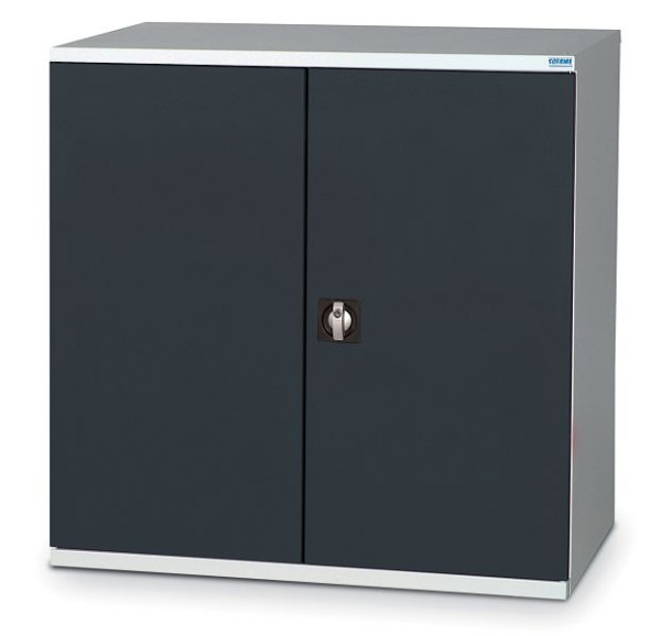 SOFAME Flügeltürschrank B 1000 x T 650 x H 1000 mm, mit 2 Fachböden, Lichtgrau RAL 7035/Lichtgrau RAL 7035, W030020004GCGC