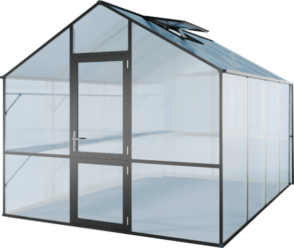 KGT Gewächshaus Lilie IV, anthrazit-grau, 4.29 x 2.97 x 2.68 m, 13400003