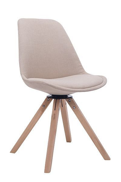 CLP Besucherstuhl Troyes Drehbar Natura Stoff Square, creme, 151856804
