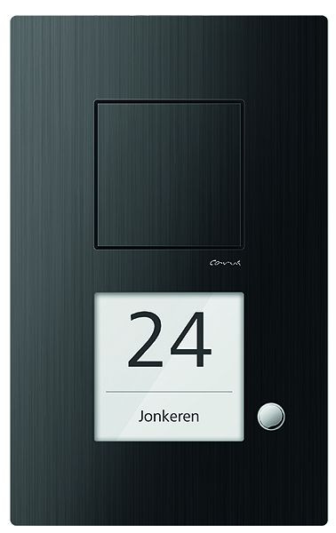 TCS Audio Außenstation Serie Carus IRIS mit 1 Klingeltaste (rechtsbündig), AP schwarz, CAE1001-0156