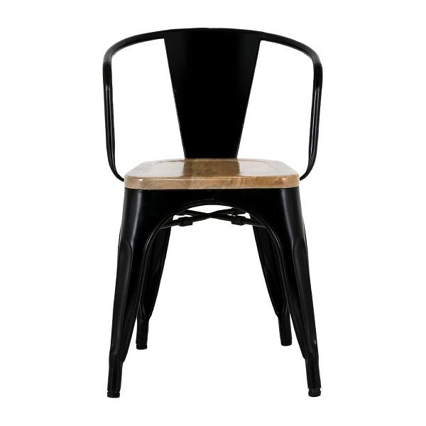 Bolero Bistro Curve Sessel Mit Mangoholz-Sitzauflage Schwarz (4 Stück), HZ804