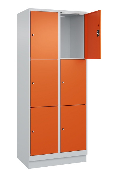 C+P Schließfachschrank Evolo PLUS, mit Sockel, 6 Fächer, 1950x800x500mm, 7035/20, 049020-223 S10002