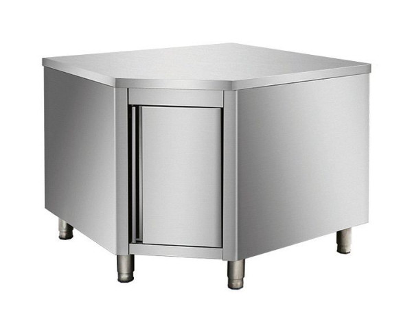 Skyrainbow Arbeitsschrank aus Edelstahl, Eckmodul 700er Bautiefe, THESR107