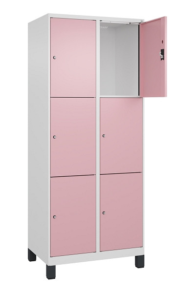 C+P Schließfachschrank Evolo PLUS, mit Füßen, 6 Fächer, 1950x800x500mm, 9016/30, 049010-223 S10018