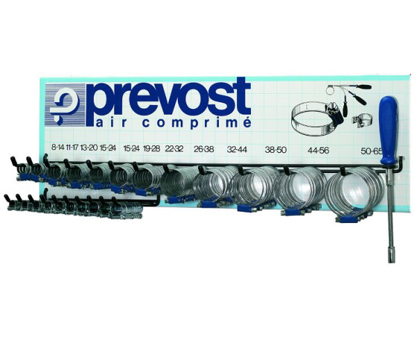 Prevost Präsentationsständer aus Metall für 390 Schraubklemmen, 100 Mini PBM, 300 Standardausführung PBS, 1 flexibler Schraubendreher, DEPANNE 400