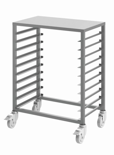 Schneider Glasiertisch/Regalwagen, Edelstahl, 10 Auflagen für Bleche 600 x 400, 665 x 400 x 900 mm, 385500