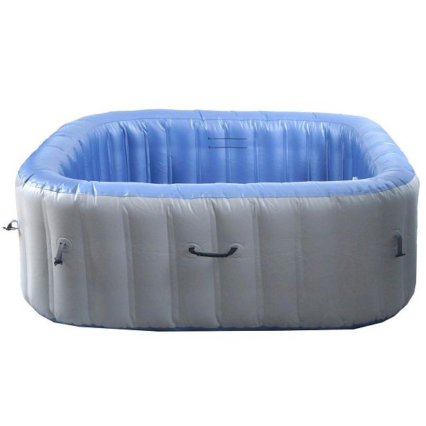 Mendler Whirlpool HWC-N97, Ersatz-Pool 6 Personen, In-/Outdoor aufblasbar PVC laminiert, eckig 198cm, grau-blau, 110363