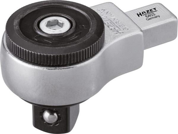 Hazet Einsteck-Umschaltknarre, Einsteck-Vierkant 9 x 12 mm, Vierkant massiv 12,5 mm, Länge: 58.5 mm, Anzahl der Zähne: 72, 6403