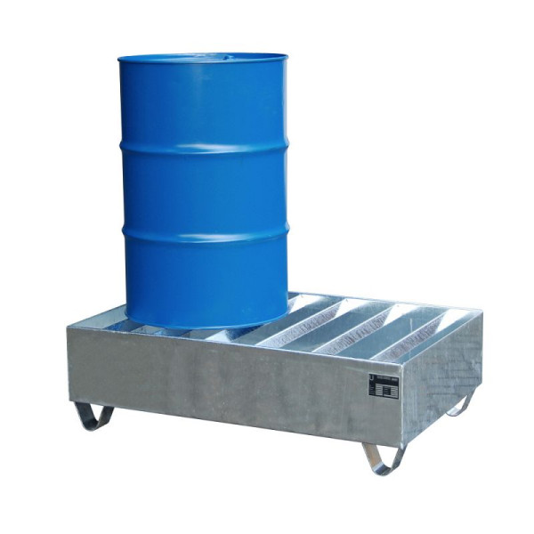 STEIN HGS Profilwanne PW, für 200l-Fässer, 224 Liter, ohne Farbe, feuerverzinkt, Gesamthöhe 360 mm, feuerverzinkt, 2 x 200 Liter Fass, 79215.0006