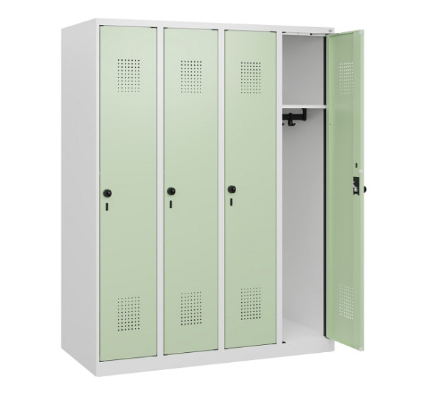 C+P Spind Evolo PLUS, 4 Abteile, 1530x1200x500mm, 9016/6019, Drehriegel, 0490005-40 S10021